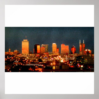 Poster - Linha Skyline Nashville em Sunset