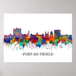 Poster Linha Skyline Port-Au-Prince Haiti