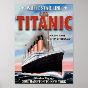 Poster Linha White Star RMS Titanic - O Navio De Sonhos