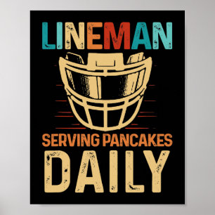 Poster Linhador Servindo Panquecas Diariamente Futebol Of
