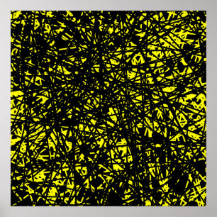 Póster Linhas abstratas - amarelo