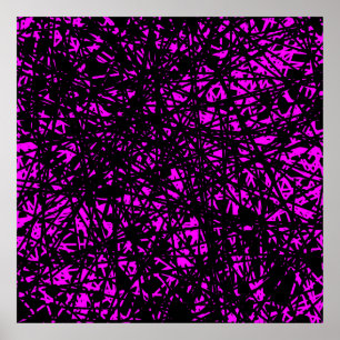 Poster Linhas abstratas - magenta