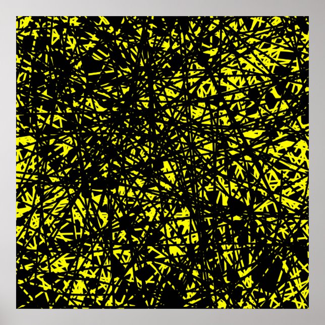 Póster Linhas abstrato - Amarelo (Frente)