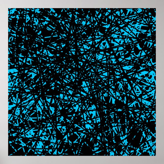 Poster Linhas abstrato - Azul-Céu (Frente)