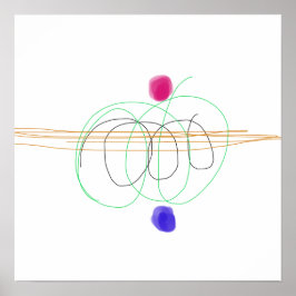 Poster Linhas Abstrato coloridas