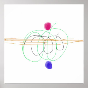 Poster Linhas Abstrato coloridas