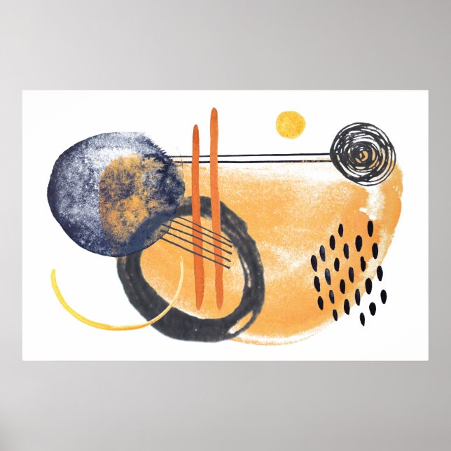 Poster Linhas Abstrato Geométricas Modernas de Design 3 (Frente)