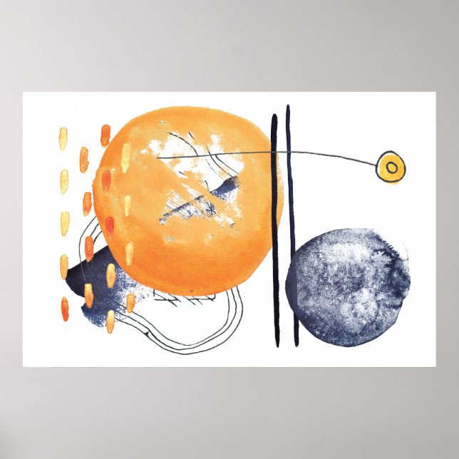 Poster Linhas Abstrato Geométricas Modernas de Formas de  (Frente)