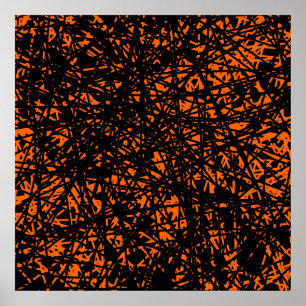 Póster Linhas abstrato - Laranja
