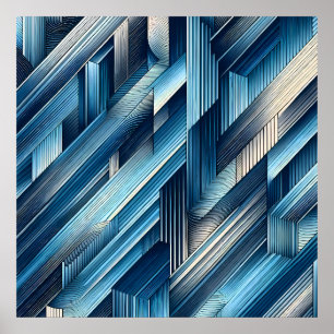 Poster Linhas Azuis de Movimento