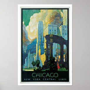 Poster Linhas centrais de New York do ~ de Chicago