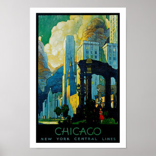 Póster Linhas centrais de New York do ~ de Chicago