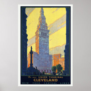 Póster Linhas centrais de New York - viagens vintage