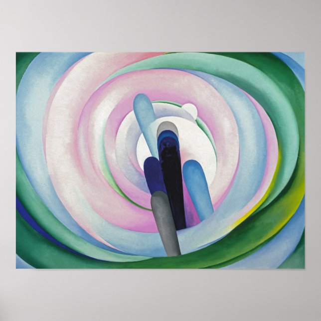 Poster Linhas Cinzas com Preto, Azul e Amarelo | O'Keeffe (Frente)