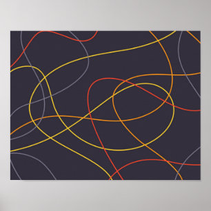 Poster Linhas coloridas, modernas, simples, trendy, curva