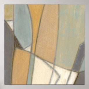 Póster Linhas Curvas e Tonalidades de Terra Mudada