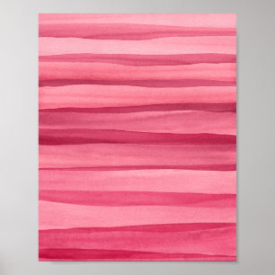 Poster Linhas de Aquarela Rosa abstrato
