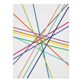 Póster Linhas de Cruzamento de Crise Multicoloridas