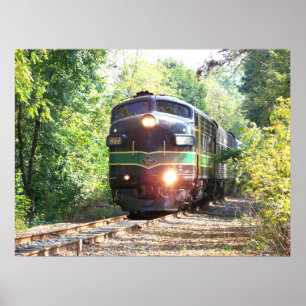 Poster Linhas de estrada de ferro locomotiva diesel da