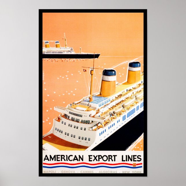 Póster Linhas de exportação americanas (Frente)