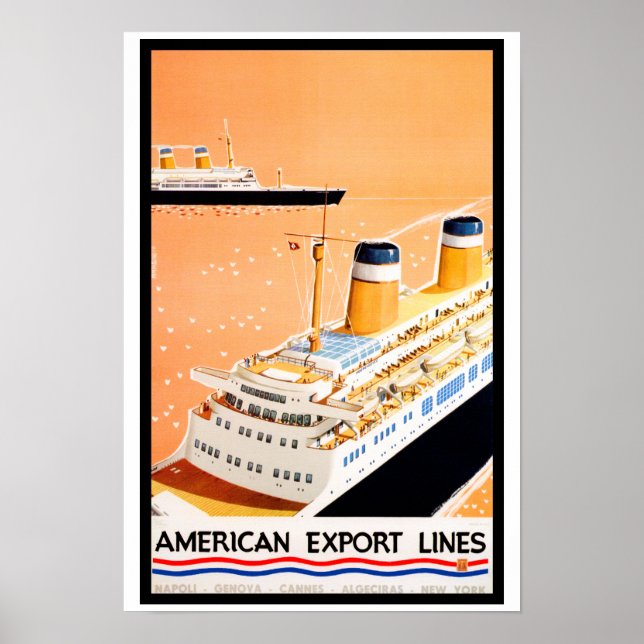 Poster Linhas de exportação americanas (Frente)