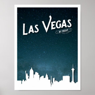 Poster Linhas de horizonte de Las Vegas à noite, Las Veg
