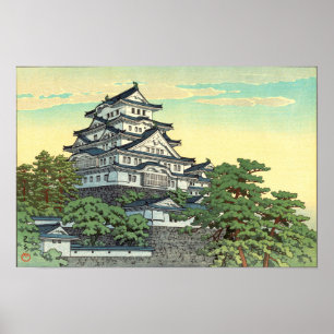 Poster Linhas de transporte pacíficas castelo de Kawase