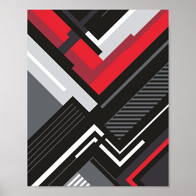 Poster Linhas e Ângulos Geométricos Ousados (Frente)