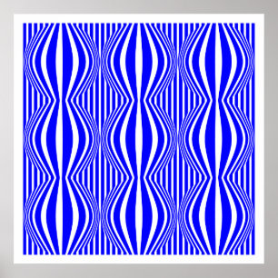 Póster Linhas e esferas de arte operacionais 02 - Azul e 