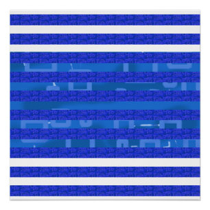 Póster Linhas Geométricas Azul-Branco legal