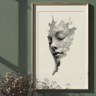 Poster Linhas Hiponéticas: Intrair O Retrato Monocromátic