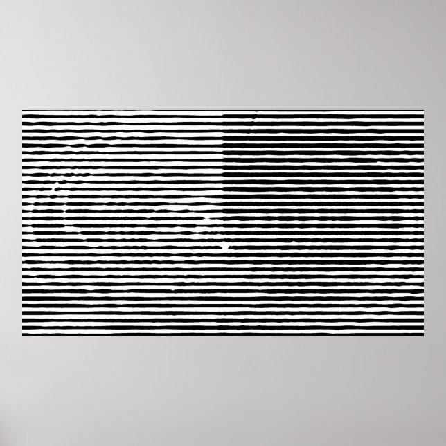 Poster linhas horizontais aleatórias abstrato de arte ras (Frente)