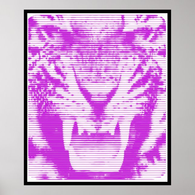 Poster Linhas Horizontais do Tigre Roxo (Frente)