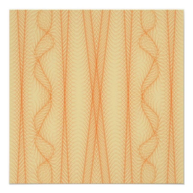 Póster Linhas laranja sobre fundo amarelo (Frente)
