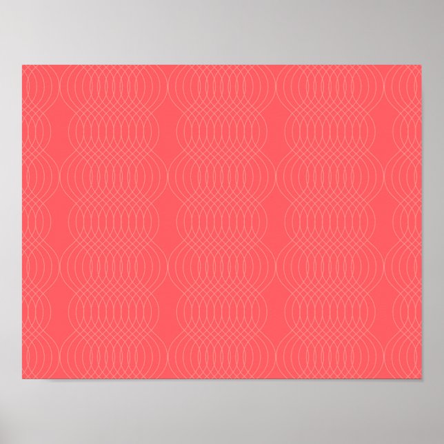 Poster Linhas onduladas elegantes, simples, vermelhas, mo (Frente)