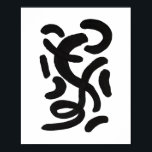 Poster Linhas para pincel pintadas a preto e branco<br><div class="desc">Linhas de traçado do pincel pintadas de mão branca e preta poster.</div>