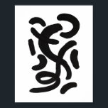 Poster Linhas para pincel pintadas a preto e branco<br><div class="desc">Linhas de traçado do pincel pintadas de mão branca e preta poster.</div>