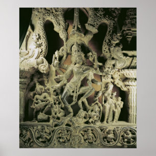 Póster Lintel com Shiva Nataraja, dinastia Kakatiya