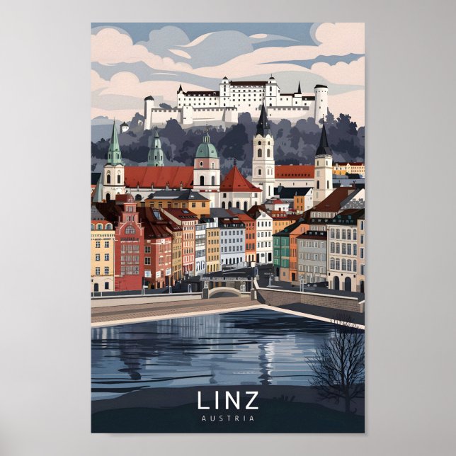Poster Linz Austria Famous Viagem Place (Frente)