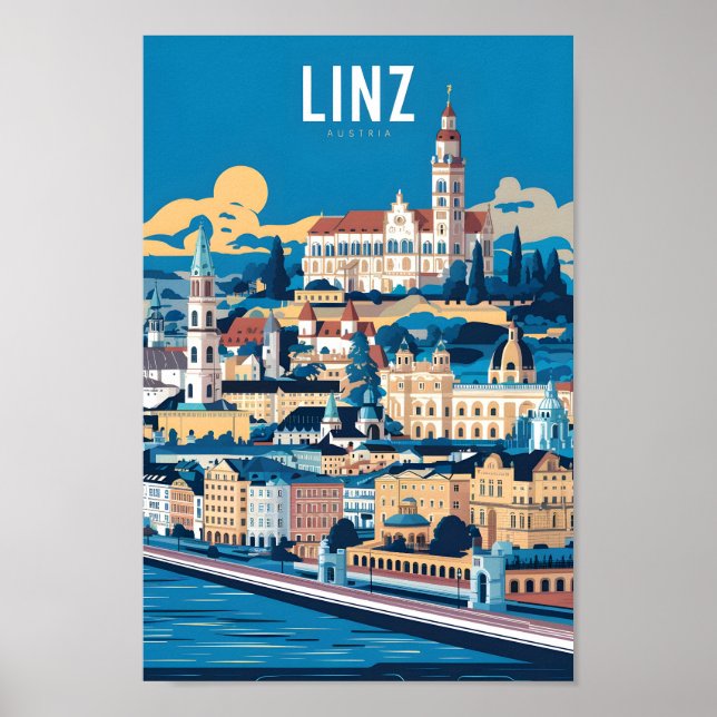 Poster Linz Austria Famous Viagem Place (Frente)