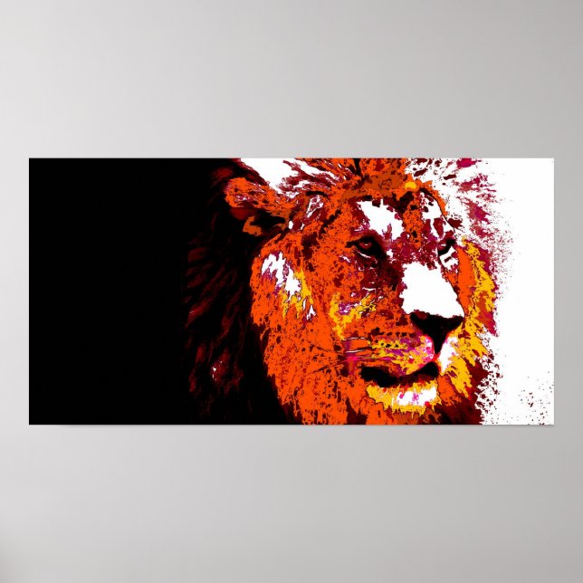 Póster Lion Animal Art (Frente)