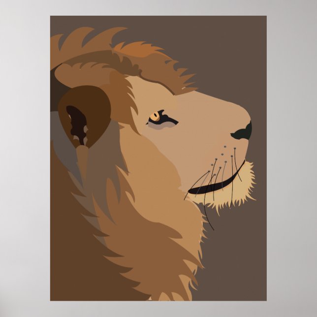 Poster Lion Animal Wildlife King Da Selva (Frente)