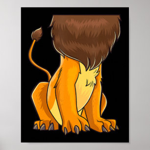 Poster Lion Body Costume Mane Bonito Diversão Sem Cabeça 