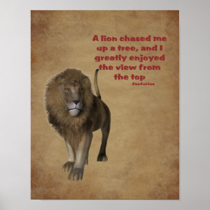 Póster Lion Confucius Cote Inspiracional