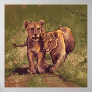 Poster Lion Cubs