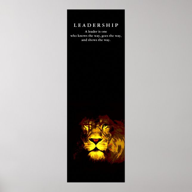 Poster Lion de liderança motivacional (Frente)
