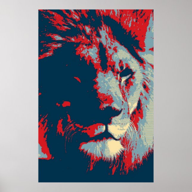 Poster Lion de pop Art (Frente)