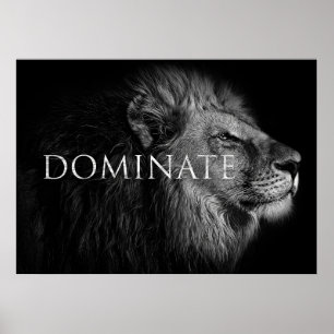 Poster Lion Dominate Como Um Leão