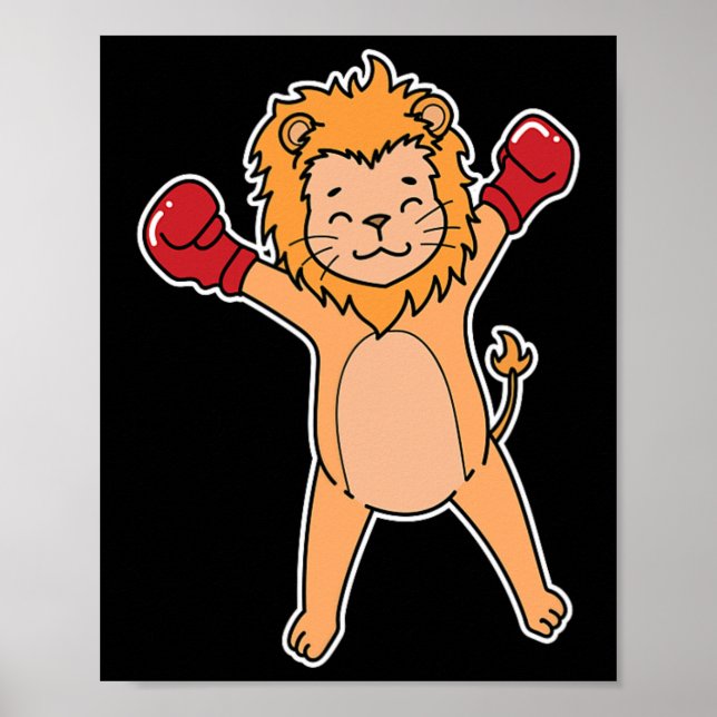 Poster Lion faz boxing (Frente)
