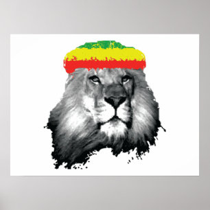 Poster Lion GREEN YELLOW RED
